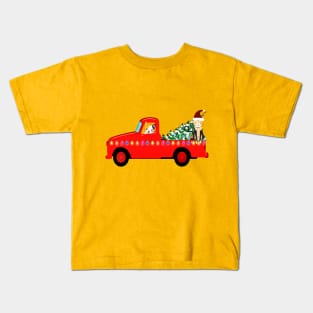 Christmas Tree & Pets Kids T-Shirt